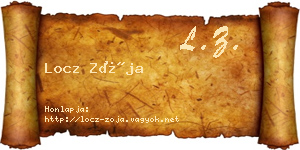 Locz Zója névjegykártya